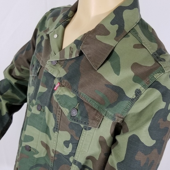 New Men's Levi's Denim Camouflage Jacket size L - Picture 3 of 8